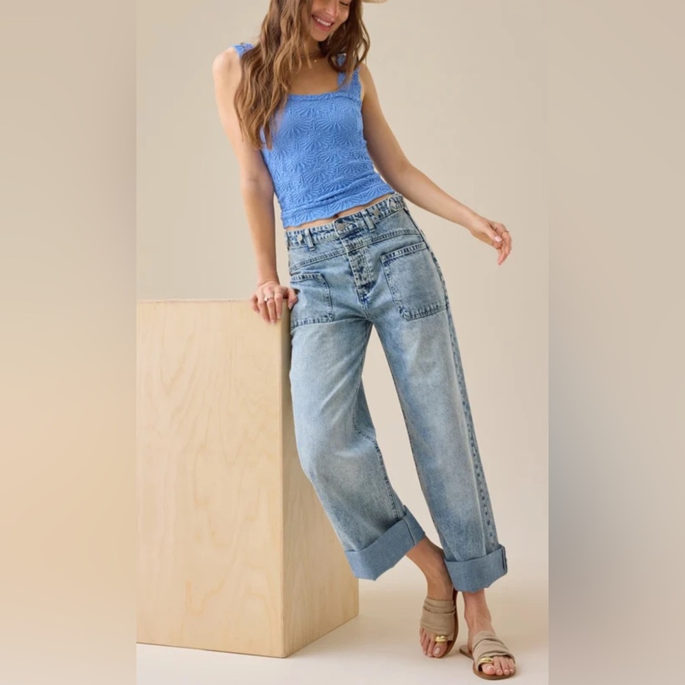 Altar’d state Vintage Style Wide-Leg Denim Jeans